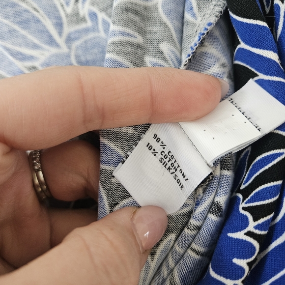 Diane Von Furstenberg Blue and Black Floral Asymmetrical Dress - Picture 5 of 5